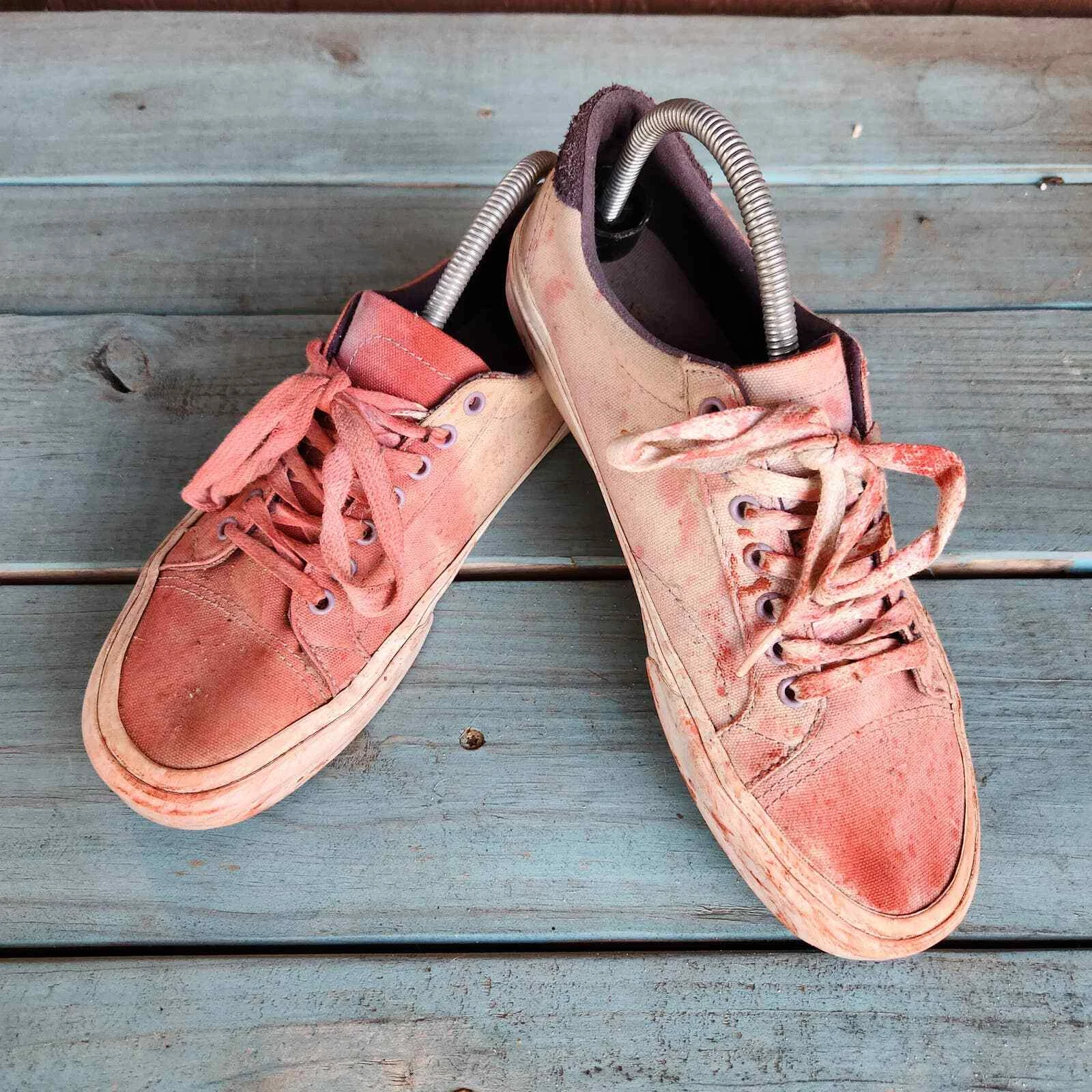 Sneakers Halloween Rosse Schizzate Murder Vans Unisex M8 5 W10 Costume Personalizzato