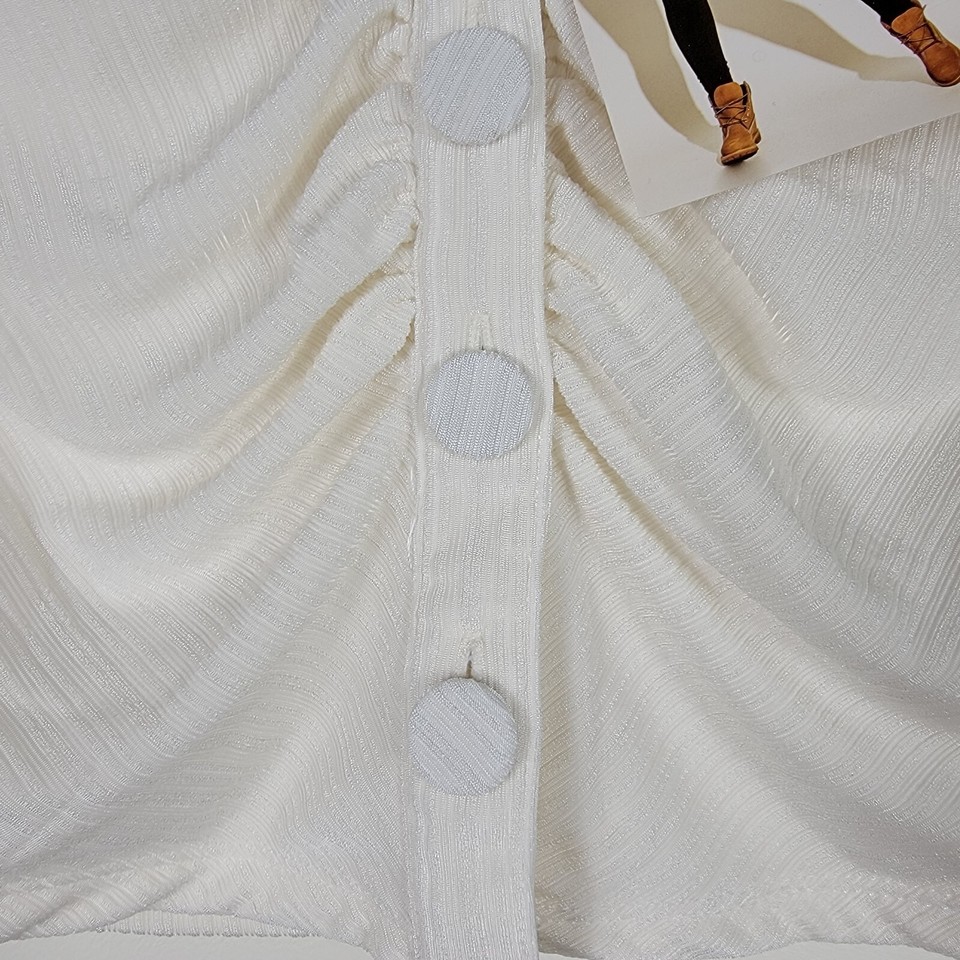 Naked Wardrobe White Cropped Long Sleeve Women's Size Small eBay