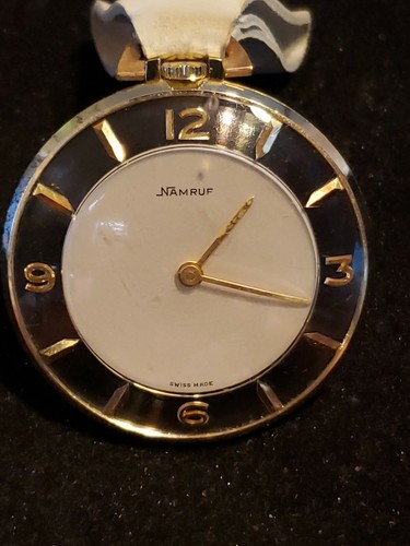 Swiss Made Namruf 17 Jewels, Necklace Pendant Wind Up Watch, Runs Great. - Picture 2 of 9