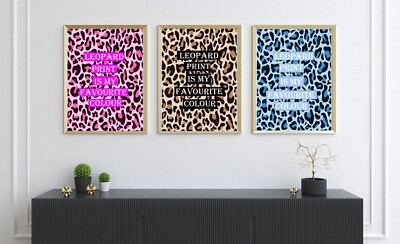Leopardendruck ist mein Lieblings Farbdruck Tier Wandbild Poster A2 A3 A4 8x10