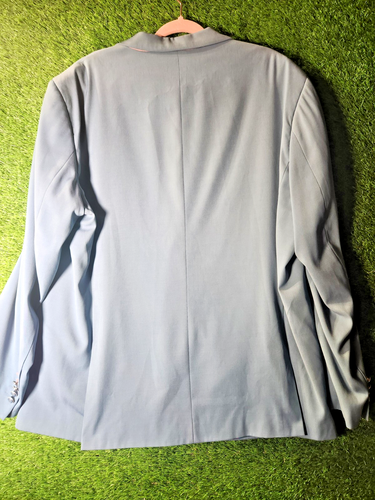 Men’s 50R Gray Paisley Blazer Blue Sport Coat 2-Button Formal Jacket Classic - Picture 9 of 11