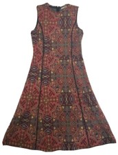 Zara Trafaluc Fall Winter Collection ~Woman Size M~ Red/Blue Geometric Pr. Dress