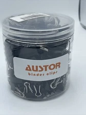 AUSTOR 100 Pcs Binder Clips Paper Clamp Clips Assorted 6 Sizes, Black