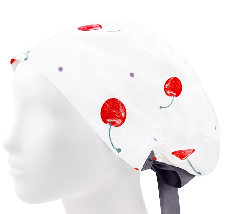 Surgical scrub hat, surgery caps, nurse scrub hats, cherry scrub cap, nurse gift - Image 3 of 3