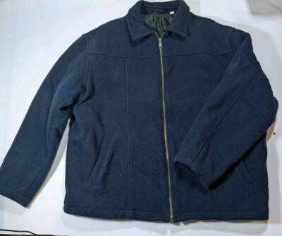 Vintage Black Diamond Wool Coat Mens Size XL Quilt Lining Made In America