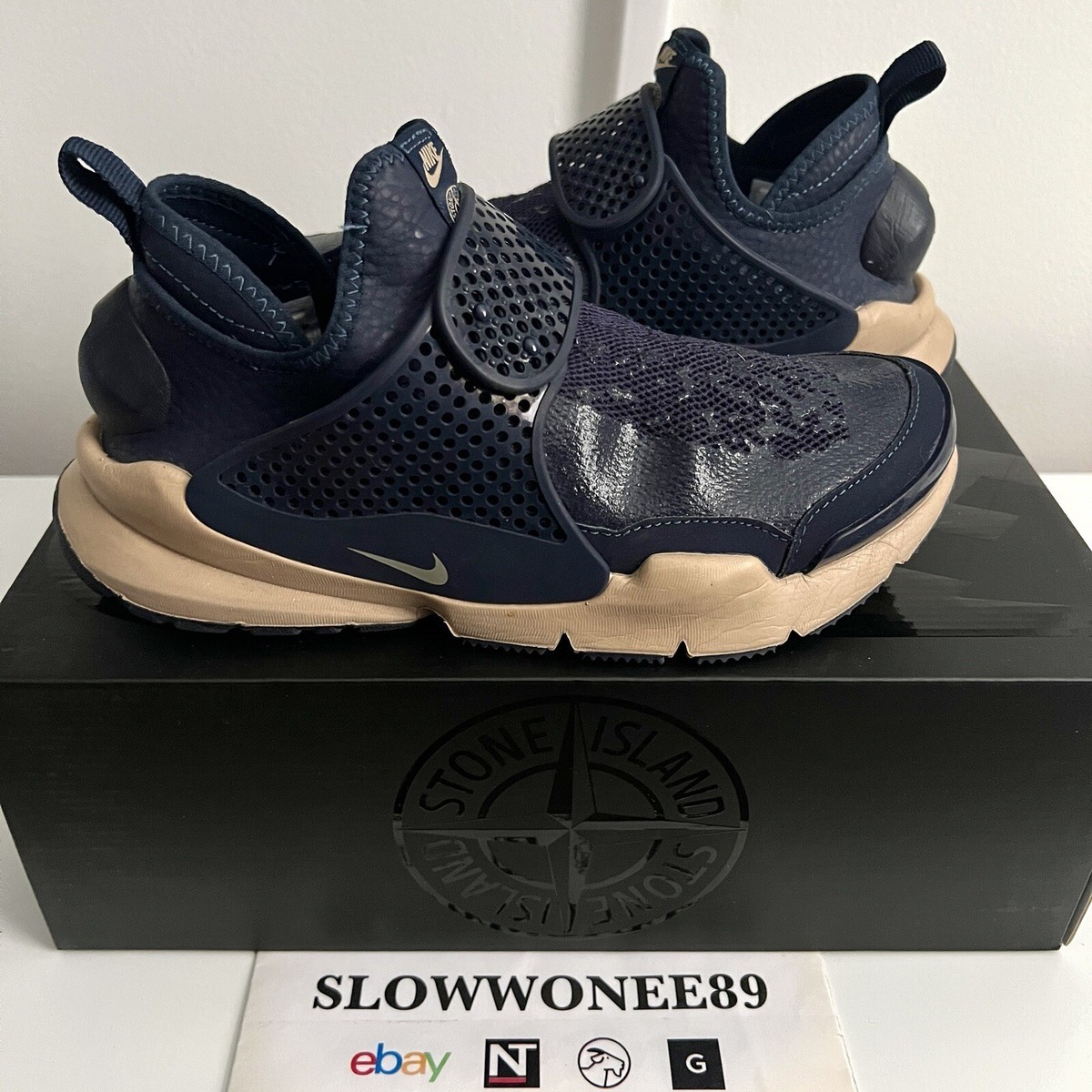 Nike Sock Dart Mid x Stone Island Obsidian Sz 6 910090-400 Nike Sock Dart Mid x Stone Island Obsidian Sz 6 910090-400