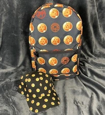 Dragon Ball Z Set Backpack And Baseball Cap Orange Red Yellow Ball Star Spheres