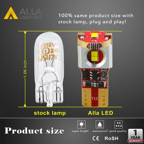 Alla Brightest Yellow 194 LED Interior Map Light Bulb|Gauge Dash Panel Light,2PC - Picture 8 of 9