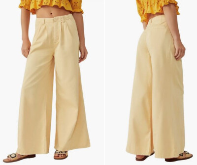 【Anyone more】Yes Golden Wide Pants FREE PEOPLE women pants OB1634939 D948 yellow wide leg