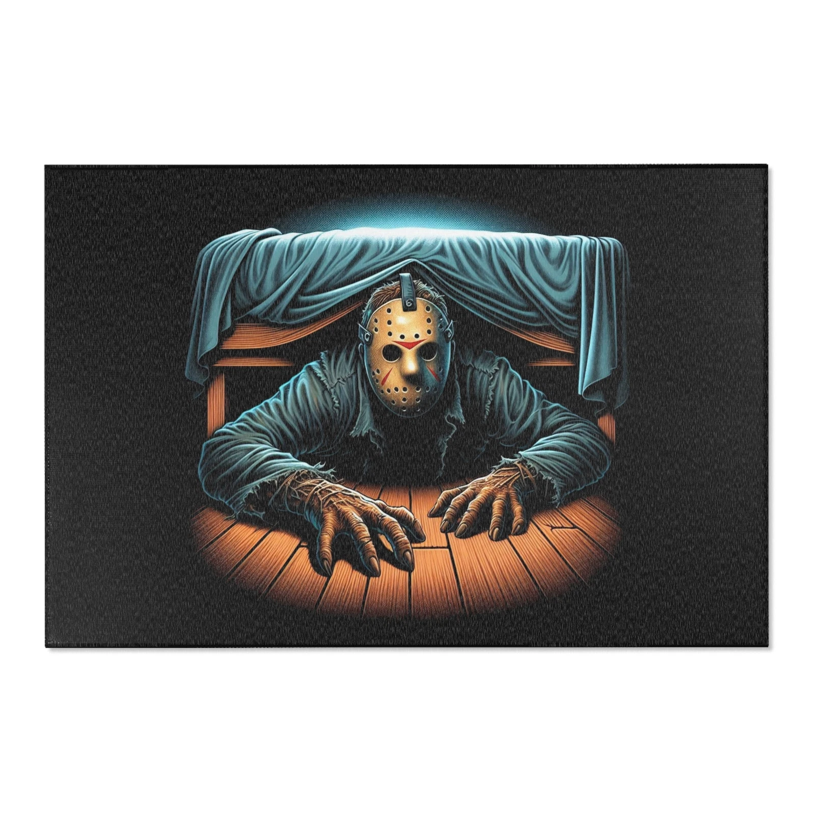 Jason Under Your Bed area Rug – Friday the 13th Horror Decor