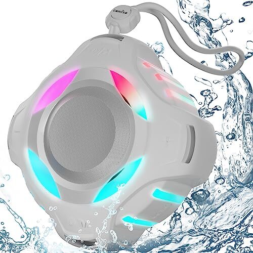 Shower Bluetooth Speaker Portable Ipx7 Waterproof Speaker With Multiple Light Fl-image
