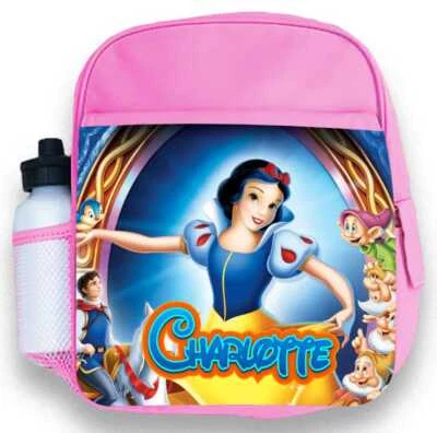 DAILY GIFTS Personalisierter Kinder Rucksack beliebiger Name Schneewittchen Mädchen Kinder Schultasche