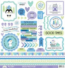 Doodlebug This & That Cardstock Stickers 12"X12"-Snow Much Fun