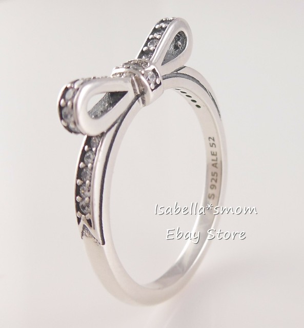 Brillante lazo AutÃ©ntico Pandora anillo de plata talla 8.5 (58) 190906cz  con Box | Compra online en eBay