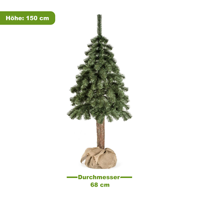 Knstlicher Weihnachtsbaum PREMIUM mit echter Baumstumpf Christbaum Deko |  eBay.de