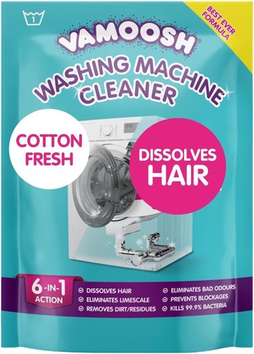 Vamoosh 6-in-1 Washing Machine Cleaner Cotton Fresh Various Packs Dissolves Hair - Picture 1 of 13