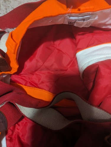 Woolrich Hunting Pants Insulated Mens Size 40 Blaze Orange & Suspenders Vintage - Picture 6 of 7