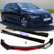 Spoilerschwert Frontspoiler Frontlippe + 78.7/2M Seitenschweller Für VW Golf 8
