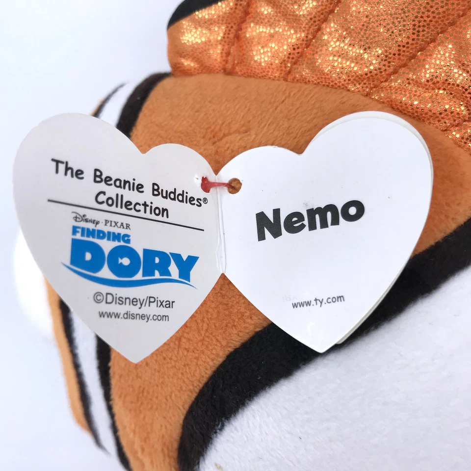 TY Beanie Buddies Nemo Finding Dory Fish Disney Sparkle NEW Plush 2017 9in med - Image 3 of 4