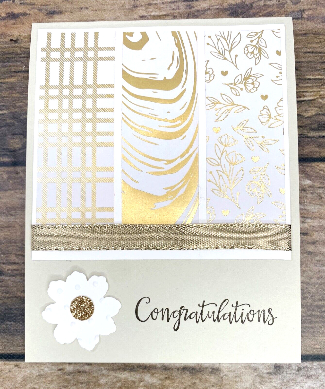 Stampin Up Card Kit Congratulations friendship wedding anniversary Gold 4 Cards