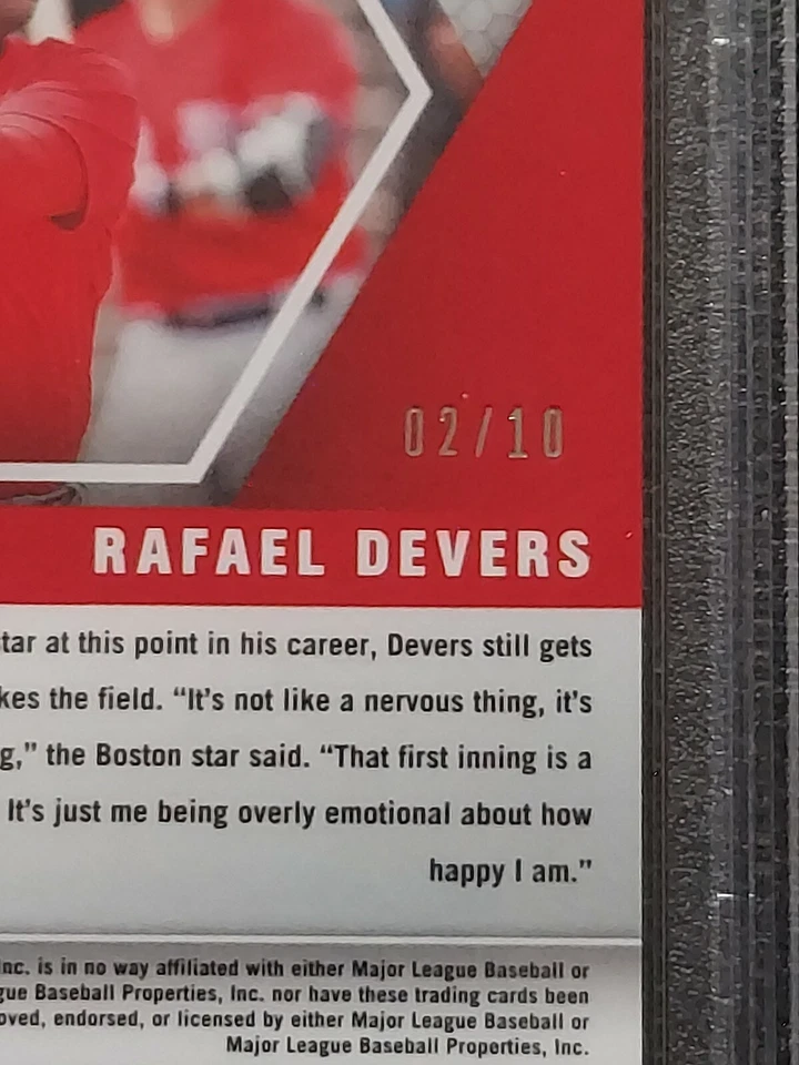 Rafael Devers 2020 Panini Chronicles Mosaic Baseball Gold Prizm #2/10 PSA 10 - Image 3 of 3