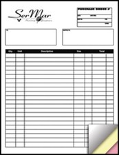 250 INVOICES, RECEIPT, 3 part, CUSTOM PRINTED, letter size, BEST PRICE, BEST QUA