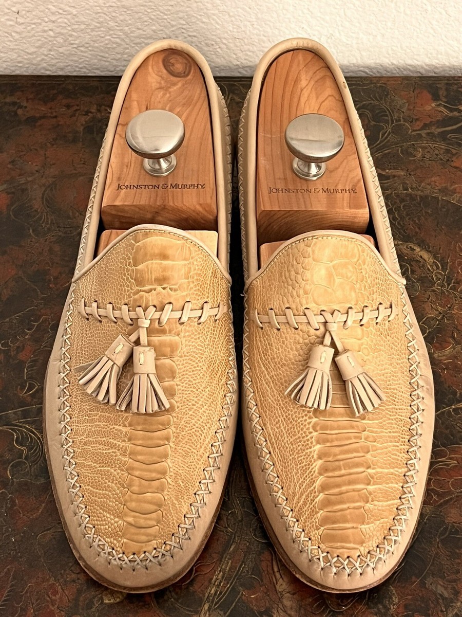 靴 JOHNSTON&MURPHY \"made in italy\" loafer Vintage ITALY JOHNSTON & MURPHY handcrafted 8.5 M loafers