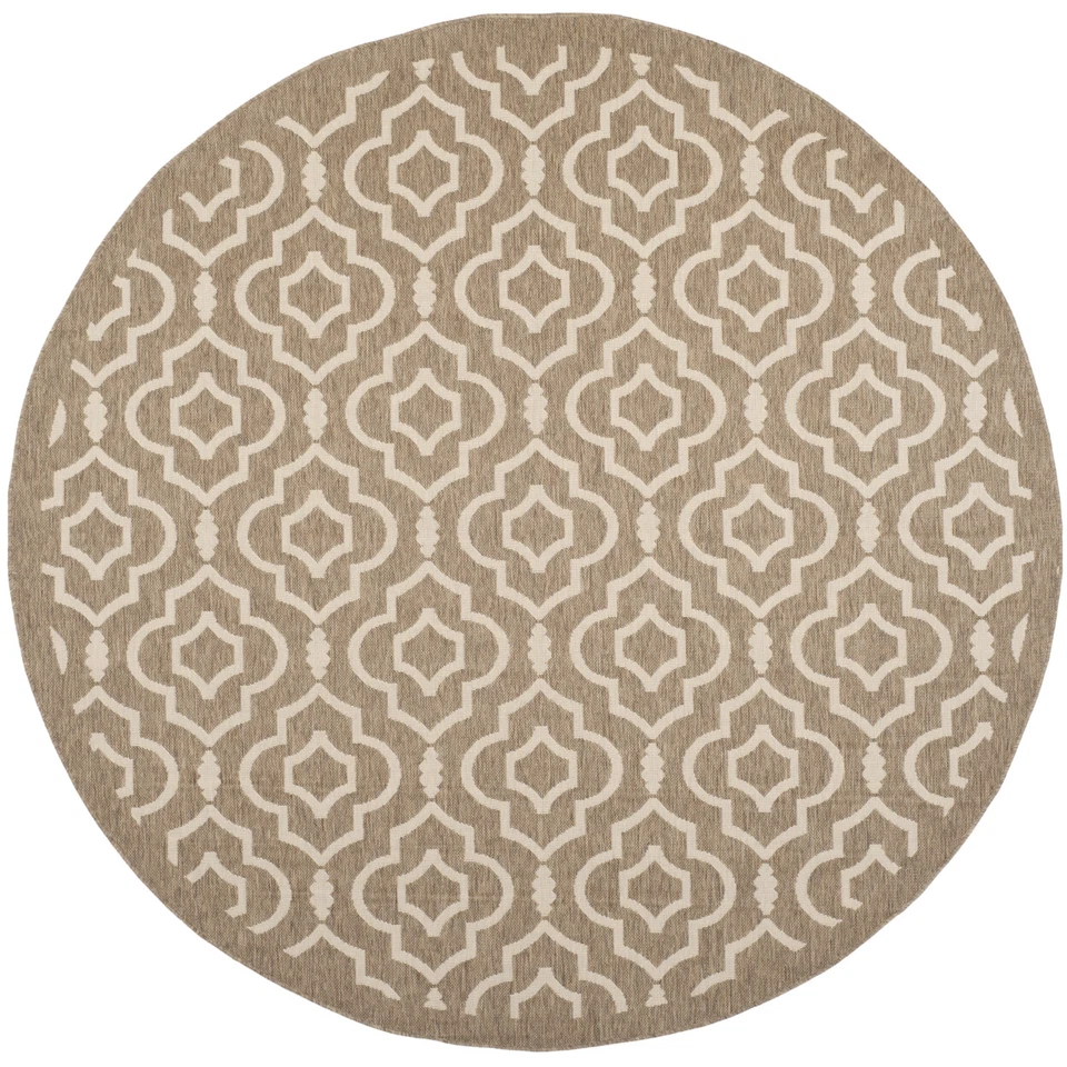 SAFAVIEH Indoor Outdoor CY6926-242 Courtyard Brown / Bone Rug - Image 4 of 4