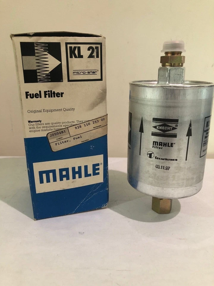 Filtro de combustible Mahle Knecht KL 21 para Porsche 911 924 928 944 92811025300 Foto 2 de 4