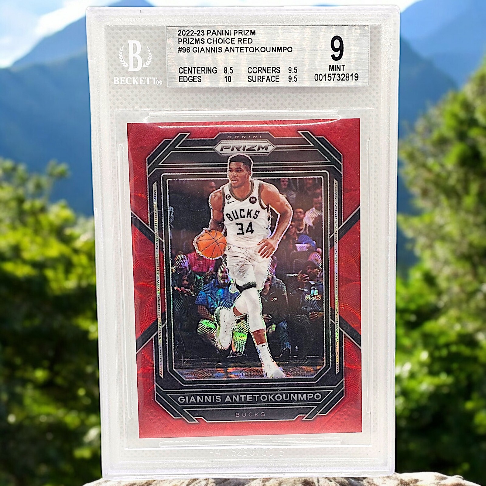 2022-23 Panini Prizm Choice Red Prizm #48/88 Giannis Antetokounmpo 96 BGS 9 MINT