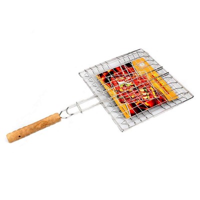 Barbeque Grill Basket, Portable BBQ Grilling Baskets with Long Handle, Stainl...