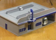 Bus Station HO N or Z Scale Building Scenery White or Colored Print