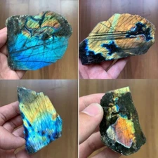 Natural Stone Labradorite Quartz Crystal Freeform Rough Polished Healing Gift