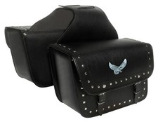 Motorcycle Saddlebags, Universal Motorbike Black Leather panniers  Pair