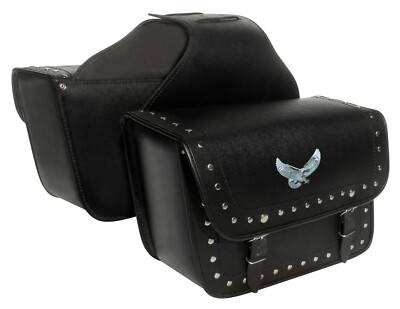 Satteltaschen, Packtaschen Universal Fit Motorrad Schwarz Ledertaschen Paar
