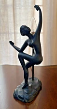 Vintage Art Deco Style Nude Woman 16 in Table Lamp No Shade
