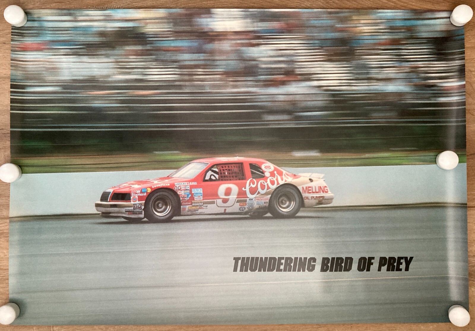 Vintage Bill Elliott Thundering Bird Of Prey NASCAR Poster 20x29 Inches