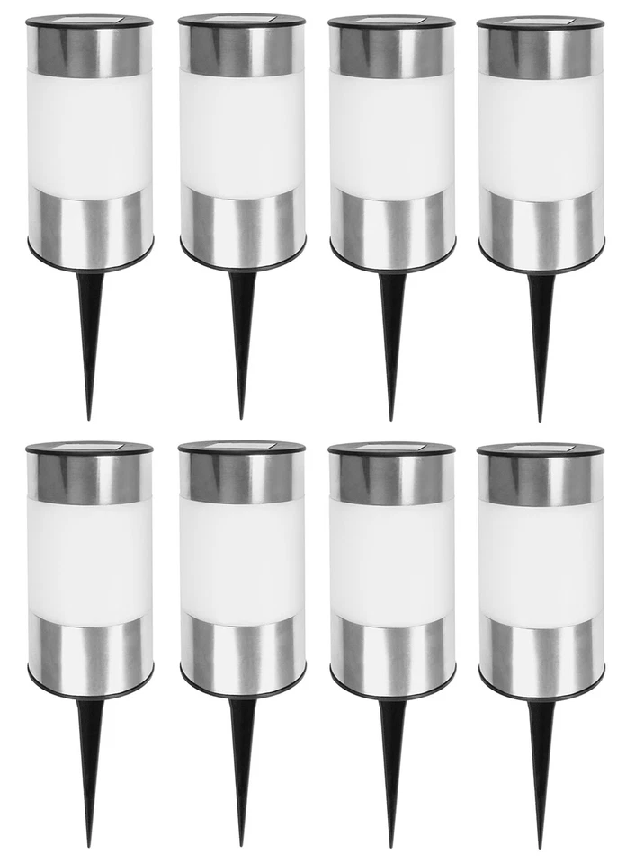 8x Solarleuchten Set mit Erdspieß IP44 | Solarlampen LED Solar Gartenlampe Lampe