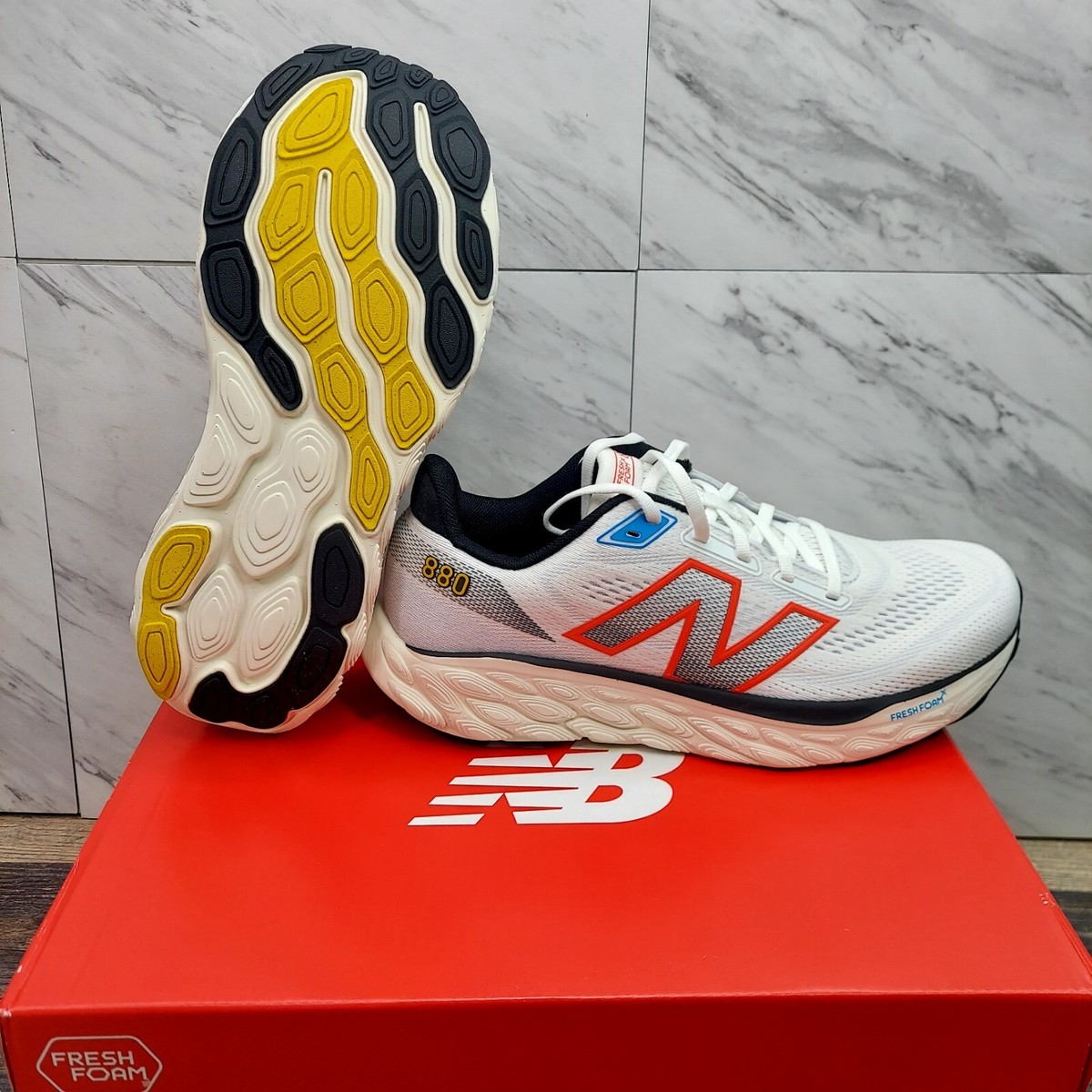 New Balance Fresh Foam X 880v14 Men's Size White Neo Flame Running Shoes