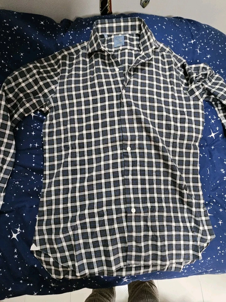 Camicia Uomo Cotone Felpato Barba NAPOLI taglia 16/41 Con Bottoni In Madreperla - Immagine 2 di 4