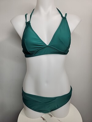 Nwt Cupshe Womens Two Piece Swimsuit, LARGE Emerald (Green)
