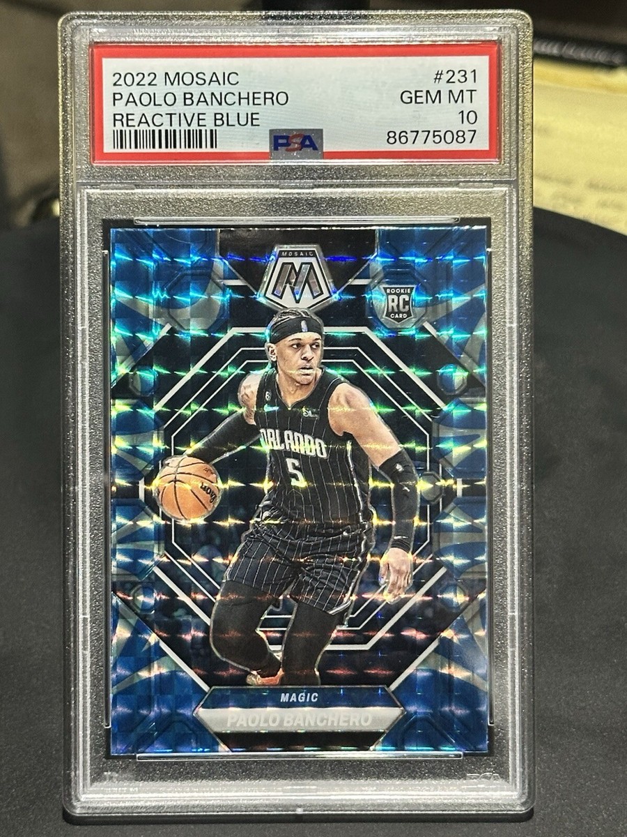 2022 Panini Mosaic Paolo Banchero PSA 10 Reactive Blue Prizm