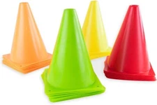 Super Z Outlet 7.5" Bright Neon Colored Orange, Yellow, Red, Green Cones 22 pack
