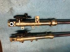 FRONT FORK TUBES (SET)  VINTAGE  41MM OVERALL 33" WITH MASTER CYLINDERS