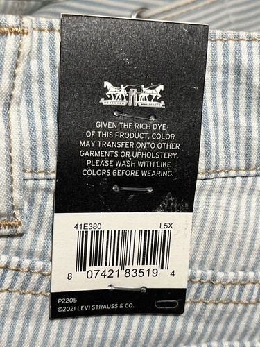 NWT Levi’s Girl’s Stripe Denim Overalls Size 12 Reg. - Picture 6 of 7
