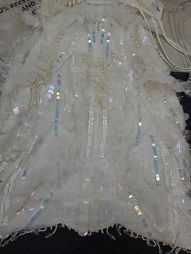 New ASOS Luxe Butterfly Embellished White Mini Dress Size 2 - 第 4/7 張圖片