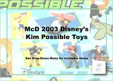 McDonald's 2003 Disney Kim Possible Action Figures Toys-Pick 