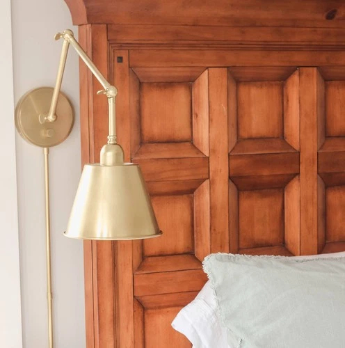 Crystorama Mitchell Aged Brass Hardwire Plug-In Wall Lamp - Picture 6 of 7