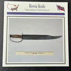 Bowie Knife Arkansas Toothpick   Atlas Edition Collector Card