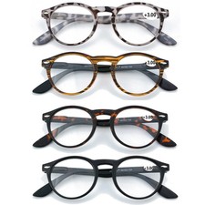 New Vintage Reading Glasses Spring Hinges Round Retro Men Women Readers 3.00